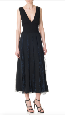 chinese dress ladies Two Sided Tibi Midi Dress Navy-Blue Xs