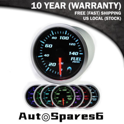 7 Color Electric Fuel Pressure Gauge&Sensor 0-140 PSI LED Digital Pinter PA D27