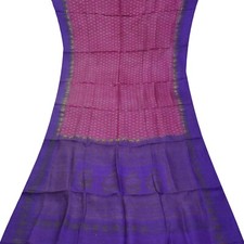 Vintage Purple Sarees 100 Pure Silk Printed Indian Sari 5YD Decor Craft Fabric