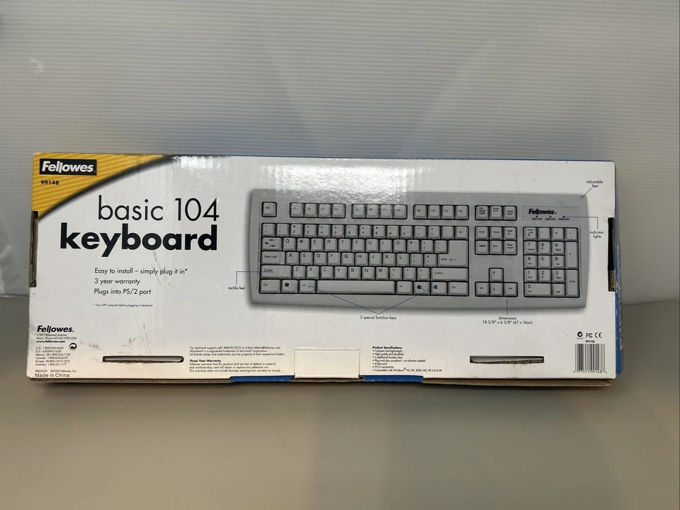 Vintage Fellowes 104 mechanical keyboard in original Packaging - Image 2 of 4