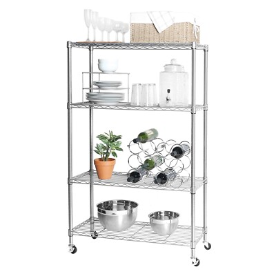 Seville Classics 4-Tier NSF Steel Wire Shelving, 36'' W X 14'' D X 56.5'' H, Chrome