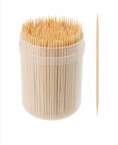 Tooth Picks Wooden Bamboo Sticks Dental Floss Toothpicks Cocktail Fruit Cheese - Picture 2 of 3