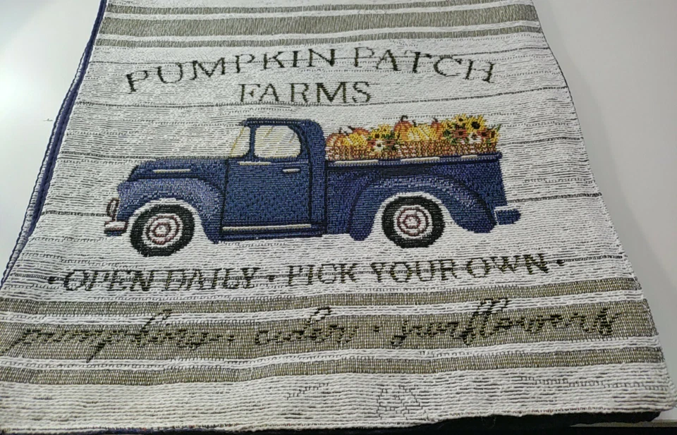 Fall Harvest. "Pumpkin Patch Farms" Table Runner. 13"X72". Thankful Home. New.  - Image 3 of 4