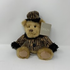 Dakin Teddy Bear Tamara Wearing a Tiger Print Coat and Hat Plush