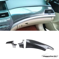 Steel Carbon Fiber Center Console Dashboard Panel Trim For Honda Accord 2008-13