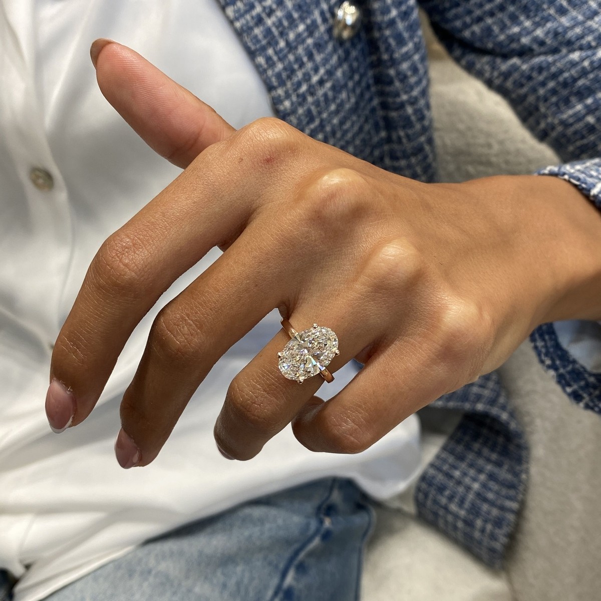 Gold Rings Ct Oval Prong Stacking Solitaire Engagement Ring