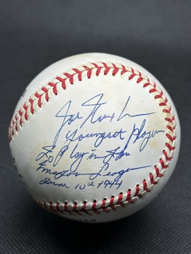 Joe Nuxhall Signed Baseball Youngest Player to Play in the Major Leagues JSA COA
