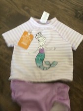NWT Gymboree girl 2-piece lavender mermaid rashguard swim SET 18 24 2 2T TWINS
