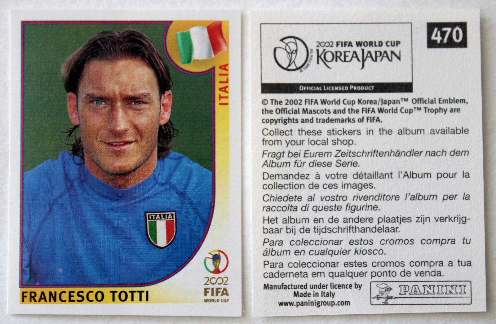 DANIEL FONSECA 1995 AS ROMA / URUGUAY FICHE ONZE MONDIAL COLLECTION