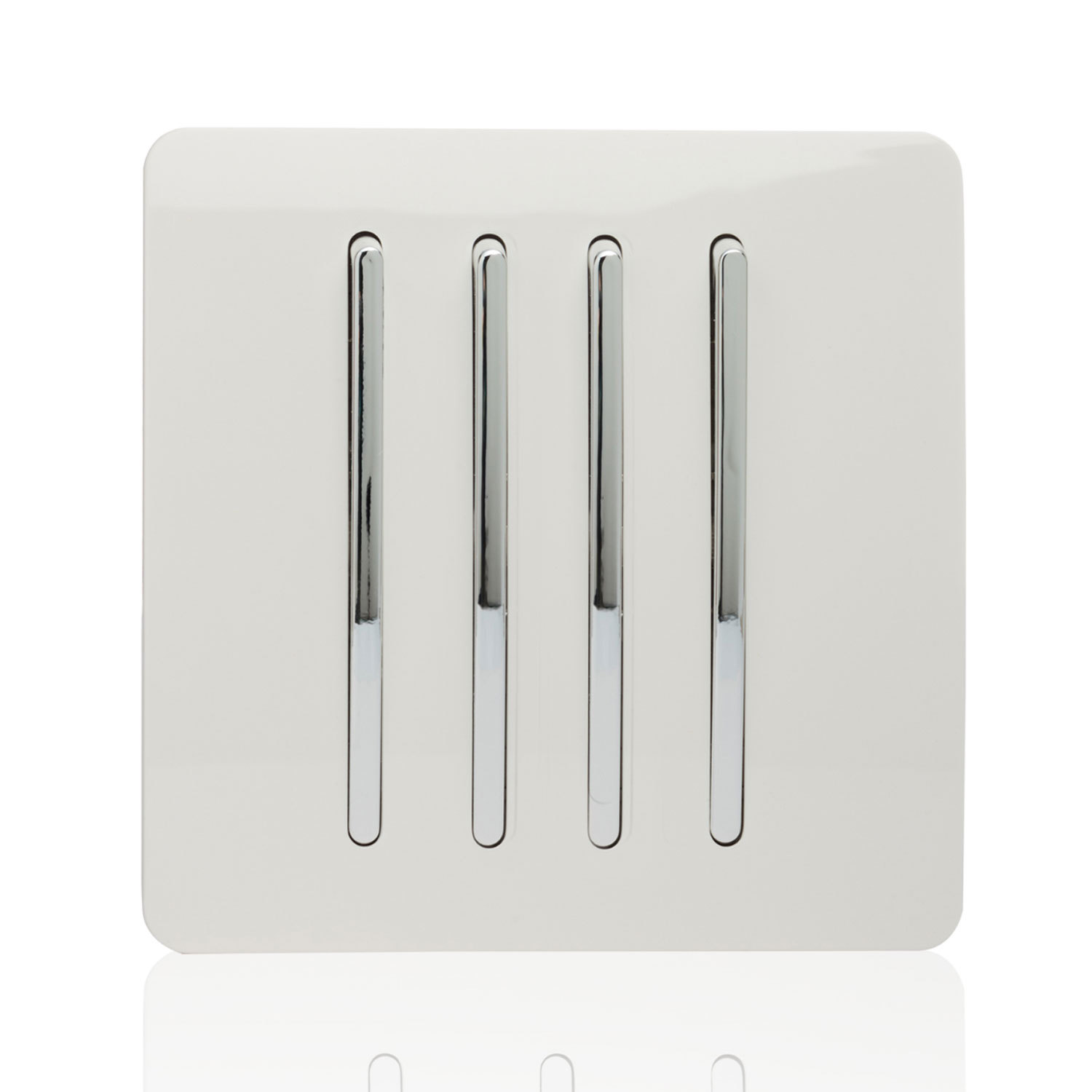 Trendi 4 Gang 2 Way Artistic Modern Glossy 10 Amp Rocker Tactile Light Switch White Art-Ss8wh 7091049352499 - Image 2