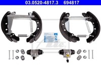 Ate Original 2 Bremstrommeln Bremsbackensatz Topkit Vormontiert (1420-52226) |