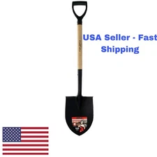 40 In. Wooden Handle Professional Round  Shovel with Y Handle, NIKATTO USA STOCK