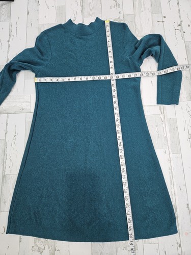 J Jill Womens Sweater Dress Petite Small Mock Neck Ocean Heather - Picture 5 of 10