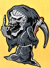 GRIM REAPER PATCH 1A HORROR Gore SKULL cult MACABRE death CREEPY Scythe 2