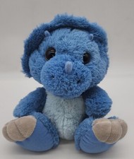 Aurora Baby Blue Triceratops Dinosaur Soft 9" Tall Plush Toy
