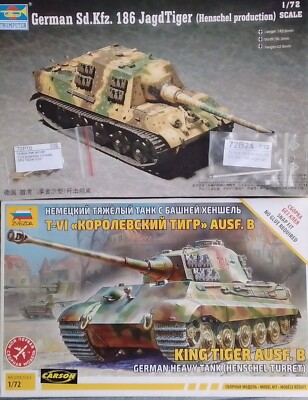 Trumpeter 07254 Jagd Tiger incl. Metallrohr u. Munition  plus Zvezda 5023  1:72