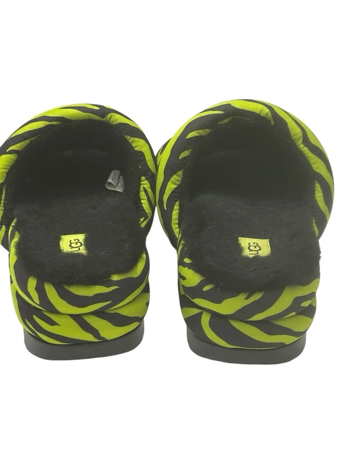 Ugg Men's Black/Neon Platform Mules Slides Sandals sz 11 Zebra Print - Изображение 4 из 4