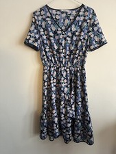 Tu Size 8 blue floral summer Midi dress holiday ruffle Work Office Spring  Work