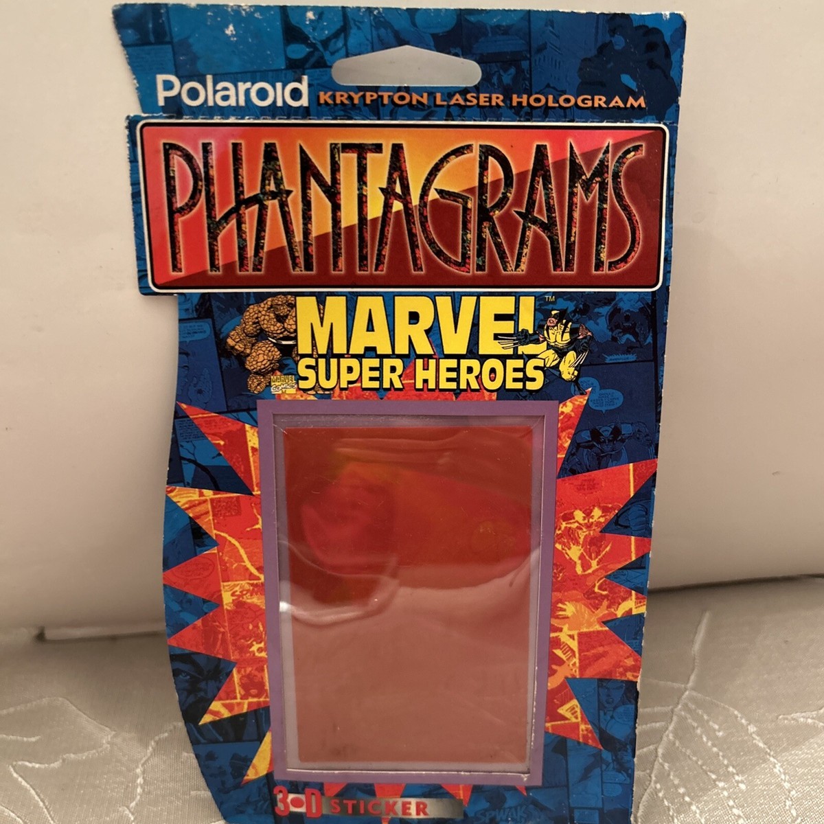 MARVEL SUPER HEROES POLAROID PHANTAGRAMS 3-D STICKER SPIDERMAN