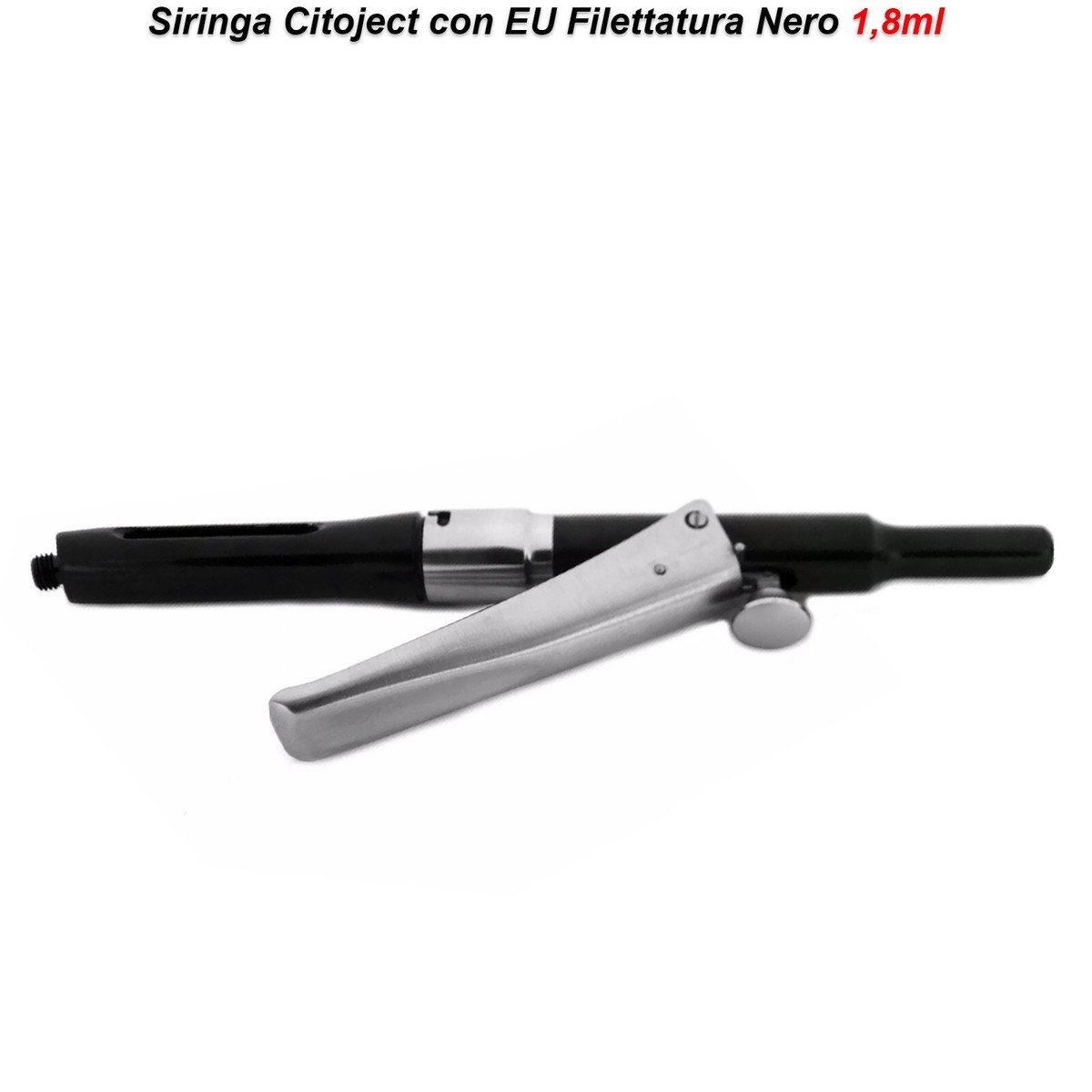 SIRINGA Dentale Aspirante 1.8ML Acciaio Inox Nero Manico Resistente - Foto 9