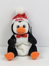 1997 Christmas Holiday Coca-Cola Bean Bag Plush Santa Penguin