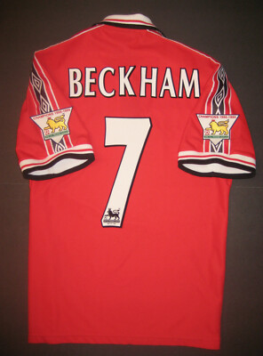 1998-1999 Umbro Manchester United David Beckham Home Jersey