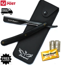 New black Salon Sliding Shaving Razor Straight Barber Edge Steel Razors blades