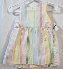 Baby Gap Dress Pastel Striped Girl's 3 - 6 months w/ Bloomers