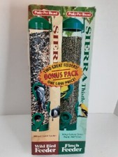 Perky-Pet Brand Wild Bird/Finch Feeders 2 Pack NOS Seed Feeder 1.8 Lbs Green