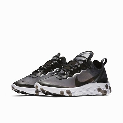 Nike React Element 87 Running Shoe Men Sz 5 / WMN Sz 6.5 Black White AQ1090-001