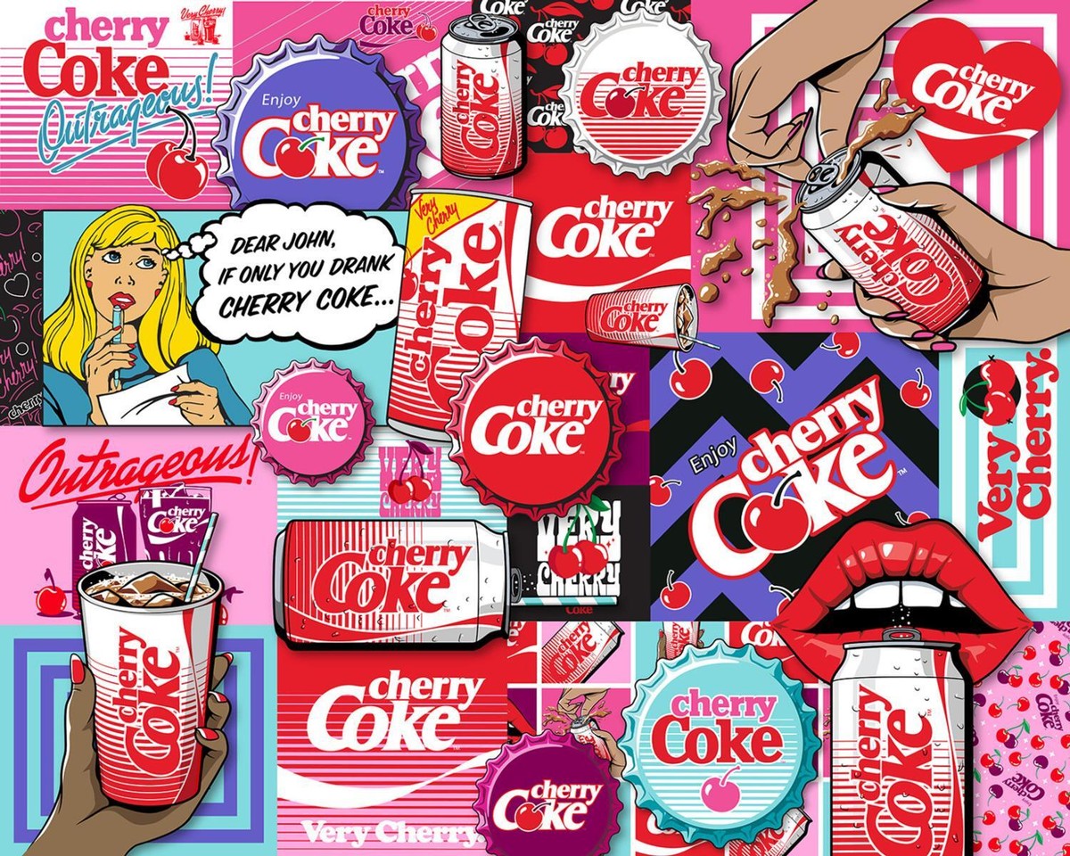 【希少・直筆サイン入り】THE CHERRY COKE$ キャンバスアート Springbok Coca-Cola Cherry Coke 1000 Piece Jigsaw Puzzle