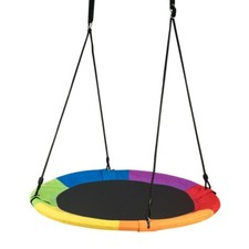 40" Outdoor Garden Round Swing Flying Saucer Tree Swing Play Adjustable Height