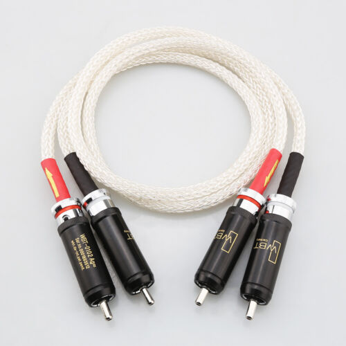 Pair Hi-End 5N Pure Silver RCA Wire 16 Cores HiFi Audio Interconnect RCA Cable - Picture 4 of 11