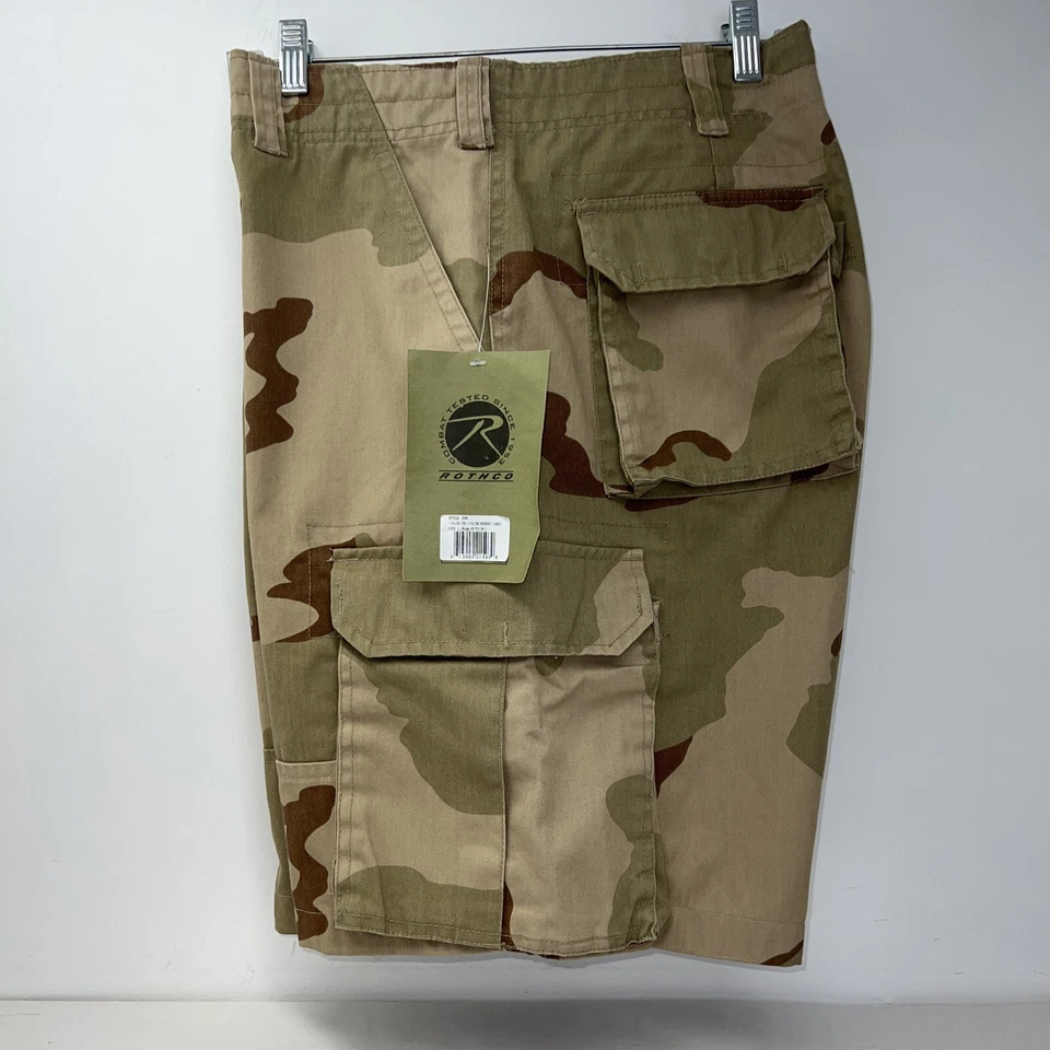 Rothco Vintage Men's Large Tri-Color Desert Camo Paratrooper Cargo Shorts 2150 - Image 3 of 4