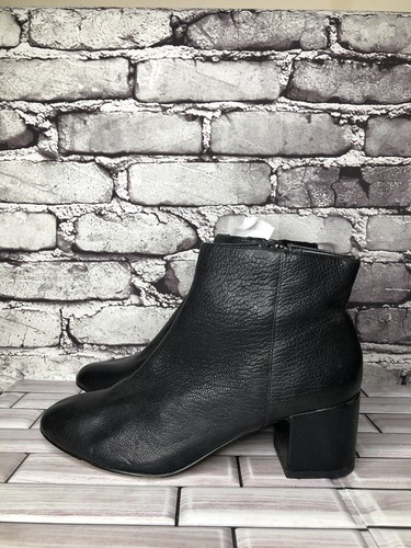 Banana Republic Black Leather Side Zip Heel Booties Boots Women Sz 6M US/36.5EU - Picture 16 of 18