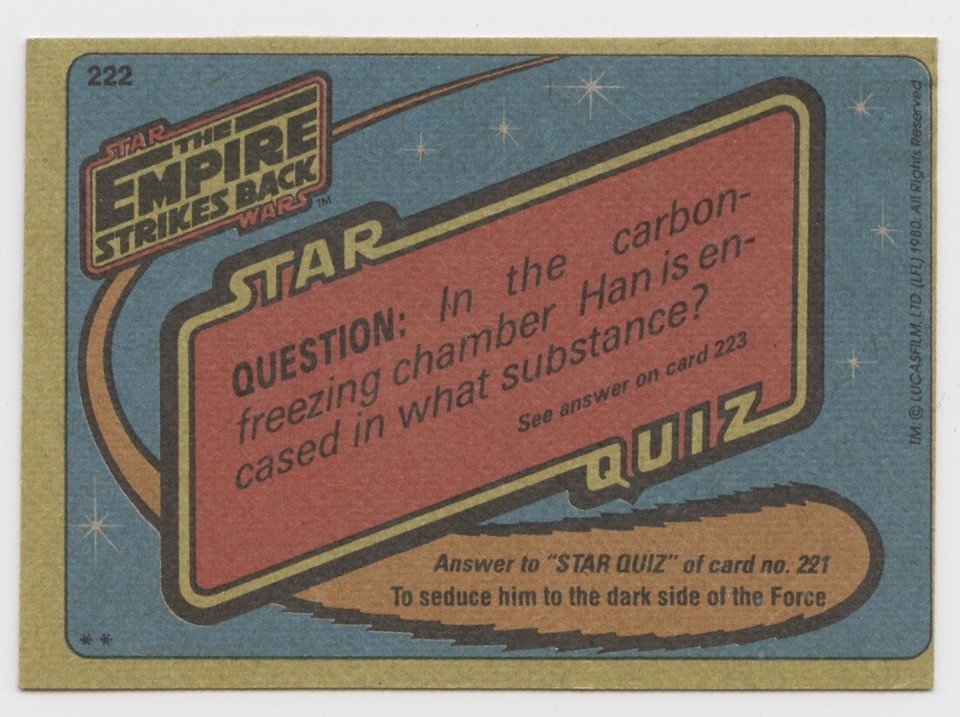 DOS DE CARTE Star Wars – Clipper Star Destroyer Commander, Empire Strikes Back (ESB)