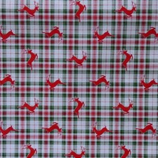 Dekostoff Rentier kariert rot grün bedruckt Weihnachten 140cm breit Meterware