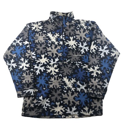 Vintage Y2K Conte of Florence Blue Crazy Pattern Fleece Pile Fleecejacke L