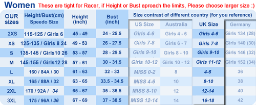 NWT HXBY 510 WOMEN'S COMPETITION TRAINING RACING KNEESKIN SWIMWEARS ALL SIZE NEW - Bild 6 von 10