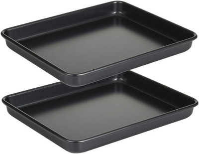 11 Inch Baking Sheets Pan Nonstick Set of 2,  1-inch Deep Baking Trays, 11X9 Inc