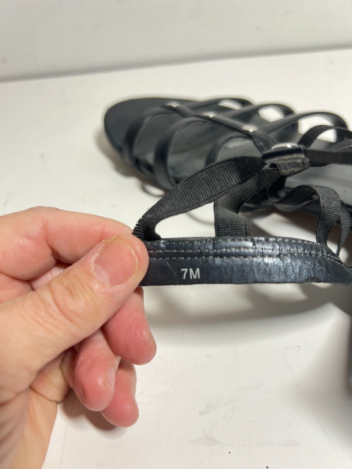 Stuart Weitzman Black Leather Caesar Gladiator In… - image 9