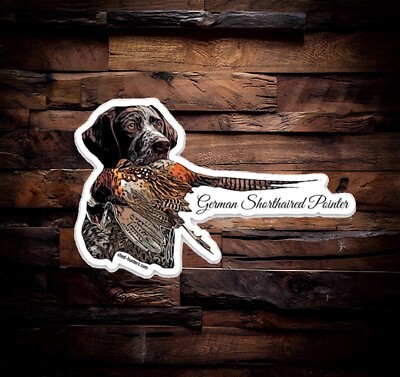 German Shorthaired Pointer  Hunting Sticker Pheasant Bird Dog Decal GSP