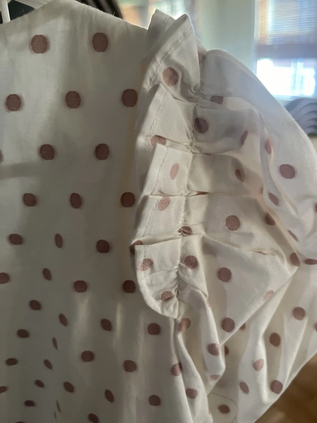 Abito Kate Spade nuovo con etichette 100% cotone XL tasche foderato bianco con pois malva