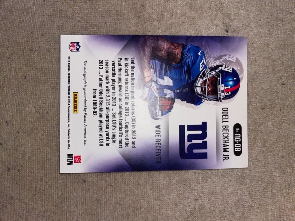 Panini 2014 certified ODELL BECKHAM JR ROOKIE AUTOGRAPH # 2/5 - Image 3 of 4