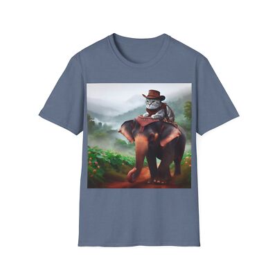 Indy Cat Jones Fun Tee Unisex Softstyle T-Shirt by Purring Lion