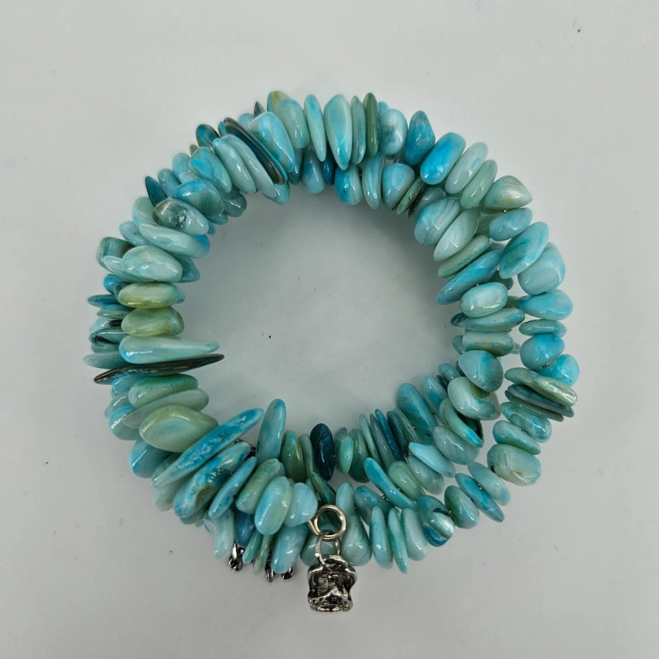 Armreif Armband Damen Schmuck handarbeit Perlen Türkis Grün Charm universalgröße - Bild 2 von 4