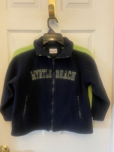YOUTH UNISEX BLACK & GREEN FLEECE W/ MYRTLE BEACH LOGO--BY HAPPY KIDS-SIZE : M - Picture 3 of 4