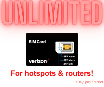 Verizon UNLIMITED Data Hotspot Router 5G & 4G LTE SIM Plan Home RV Internet $89