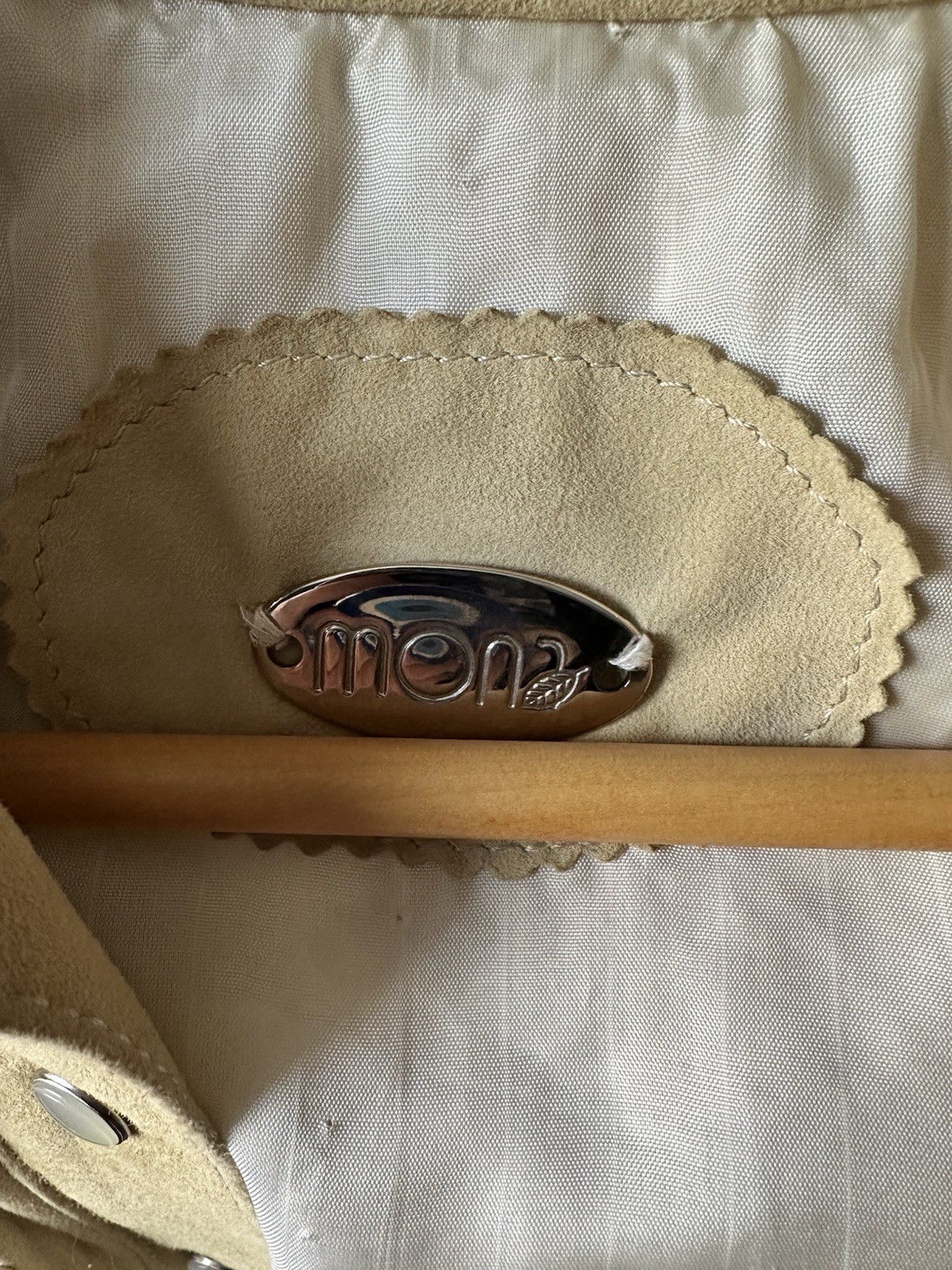 Mona Beige Snap Button Collared Pockets Women's L… - image 3