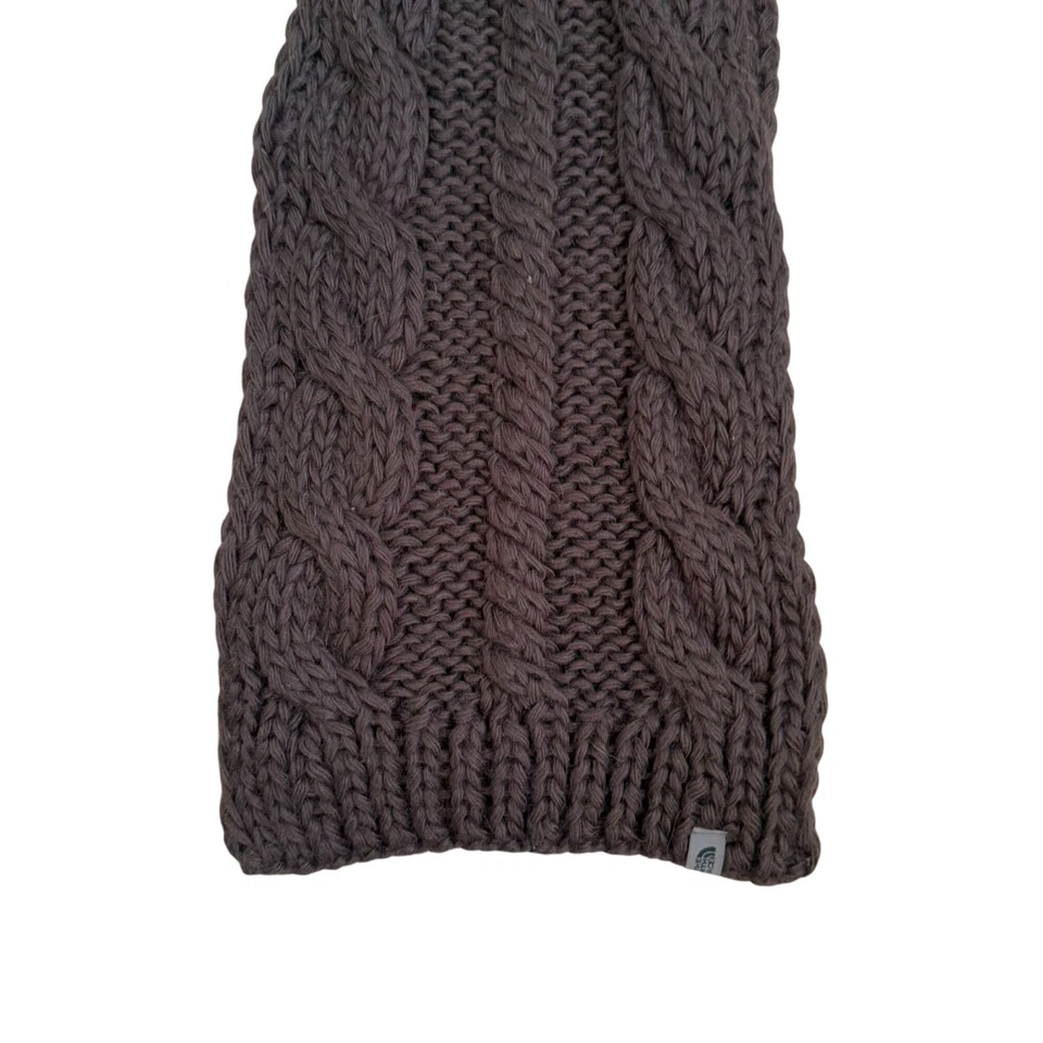 Bufanda gruesa tejida con cable The North Face para mujer talla única marrón invierno cálida acogedora Foto 3 de 4